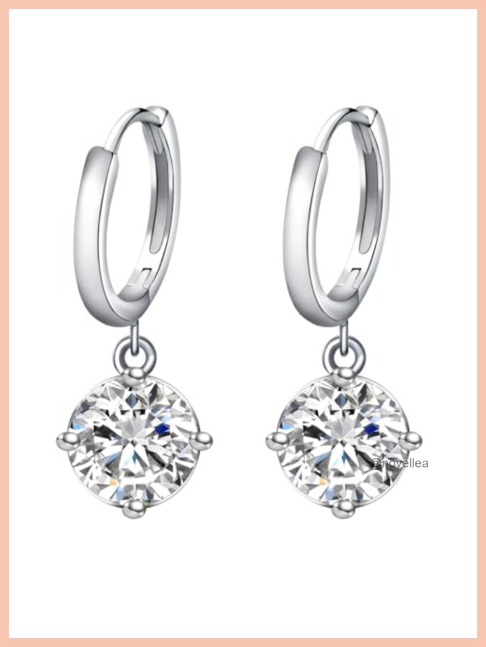 Moissanite Drop Earrings 925 Sterling Silver 18K Gold Plated VVS1 Round Cut